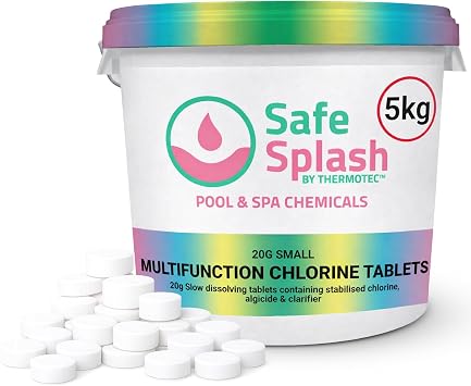 Safe Splash MultiChlorine Tablets 1kg, 50x20g, 4-in-1 Hot Tub & Pool