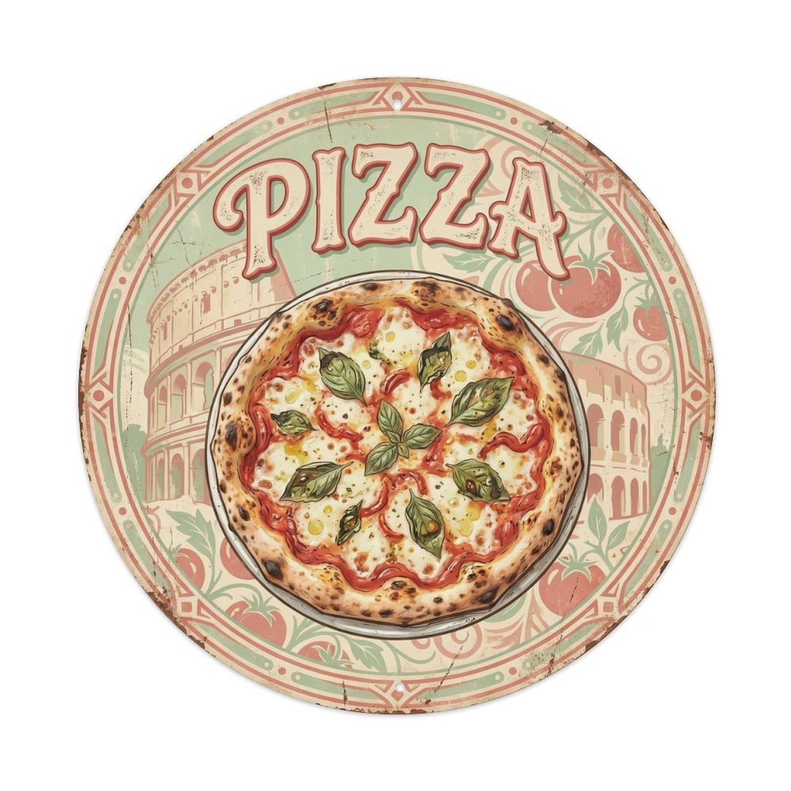 Slice Shop Pizza Food Mediterranean Heritage Diner Metal Tin Sign