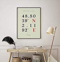 Vista 8 de Mapa de Versalles, Francia, Coordenadas Multilínea de Colores (24x36)