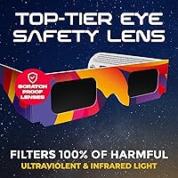 Vista 2 de Gafas de eclipse solar aprobadas por la AAS 2024, (paquete de 10) Gafas de observación Eclipse con certificación CE e ISO, persianas seguras