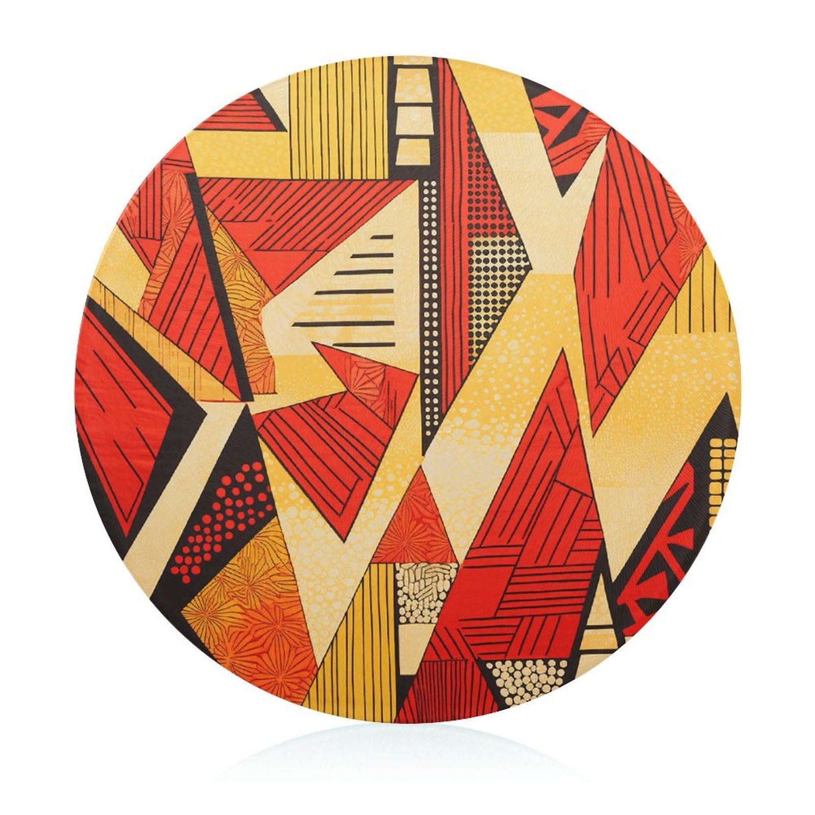 Planches à découper en verre imprimé de style africain pour cuisine ronde