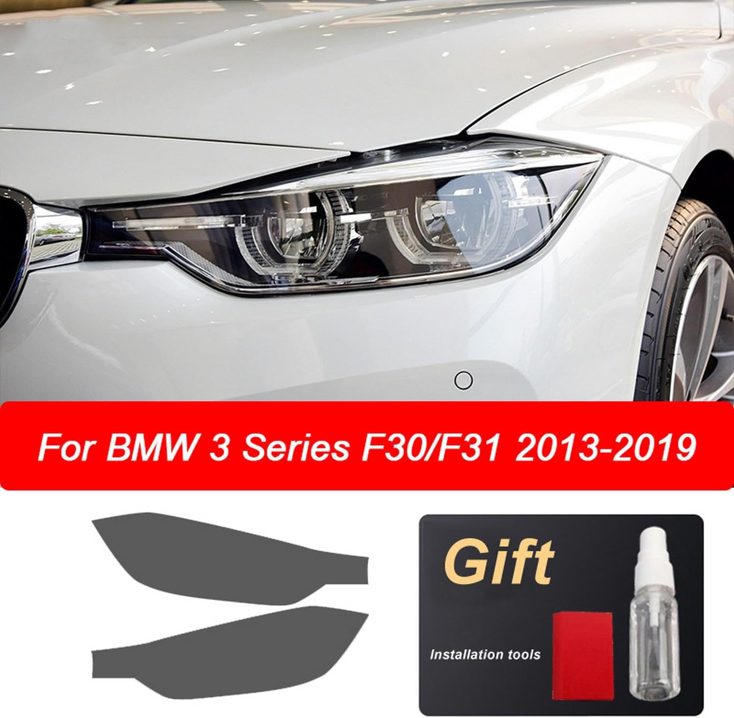 JCAKES Car Headlight Tint Smoked Black Protective Film TPU Sticker ，for BMW F40 F22/F23 F44 GT F34 F30/F31 G20/G21 2013-2022