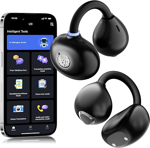 Auriculares de traducción en tiempo real 163 idiomas Ai Translator Ear Buds Audifonos Traductores Inglés Inglés, dispositivo de traducción 3 en 1