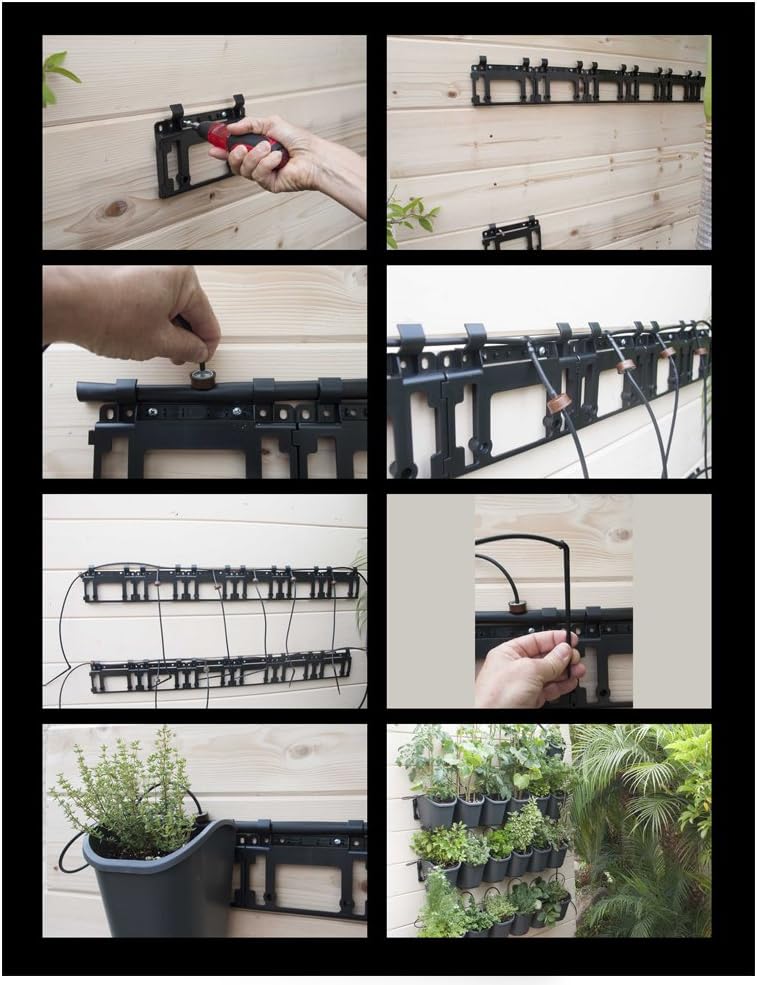 DIG GLW08 Living Wall™ Vertical Garden Kit 8 Pots & Drip Irrigation System- Complete Vertical Gardening Solution