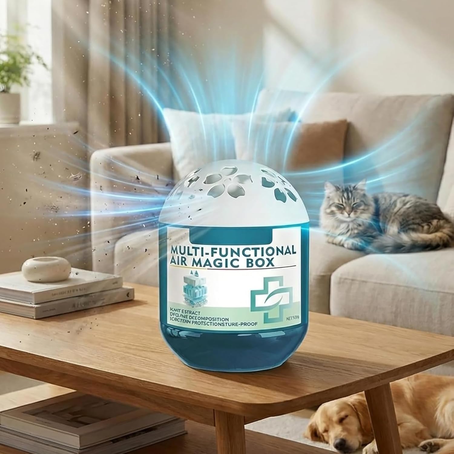 Indoor Air Purification Dust Removal Magic Box, Multi-Functional Air Magic Box, Plant Extract Air Freshener, Automatic Dust Absorber for Bedroom, Closet, Office, Pet Areas (3pcs)