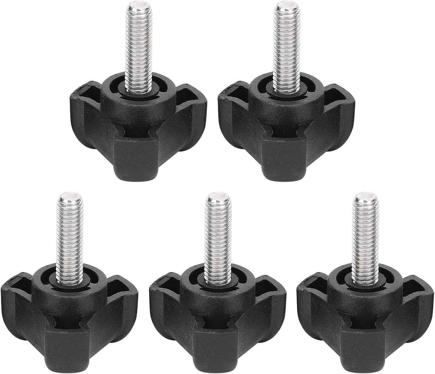 Fafeicy 5Pcs M6 20mm Thumb Tightening Screws Knob, Triangular Hand