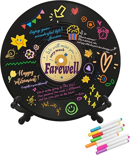 Miniatura 9 de Disco de vinilo Decoraciones de feliz cumpleaños Libro de invitados alternativos, decoración de feliz cumpleaños, suministros de fiesta, regalos,