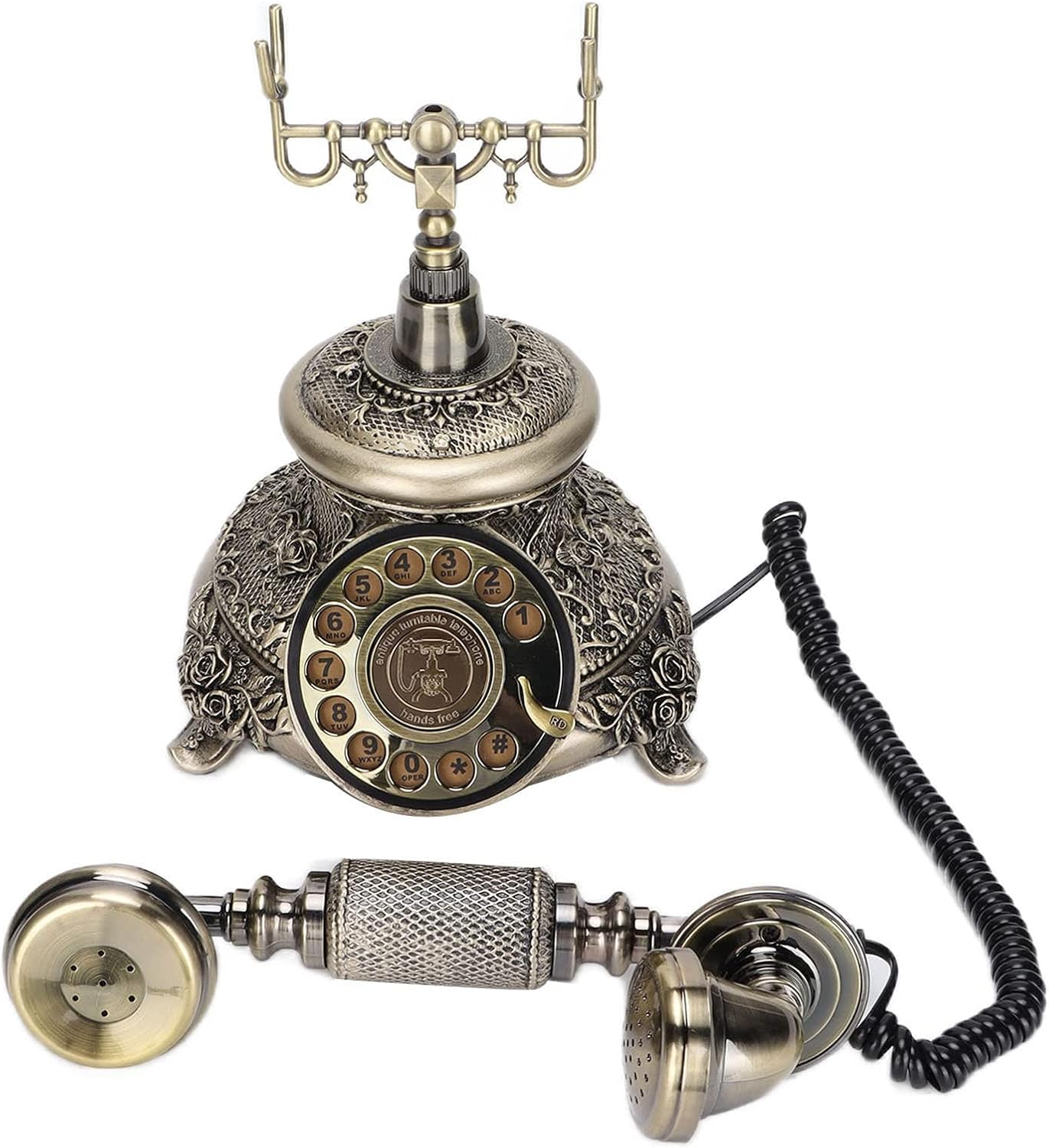 Retro Telephone,Retro Antique Telephone, Epoxy Resin Vintage Style Rotary Retro Old Fashioned Rotary Dial Home and Office Telephone, Home Decor, Decorative Telephone