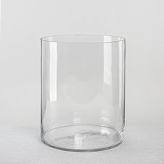 CYS Excel Large Clear Glass Cylinder Vase, 12"