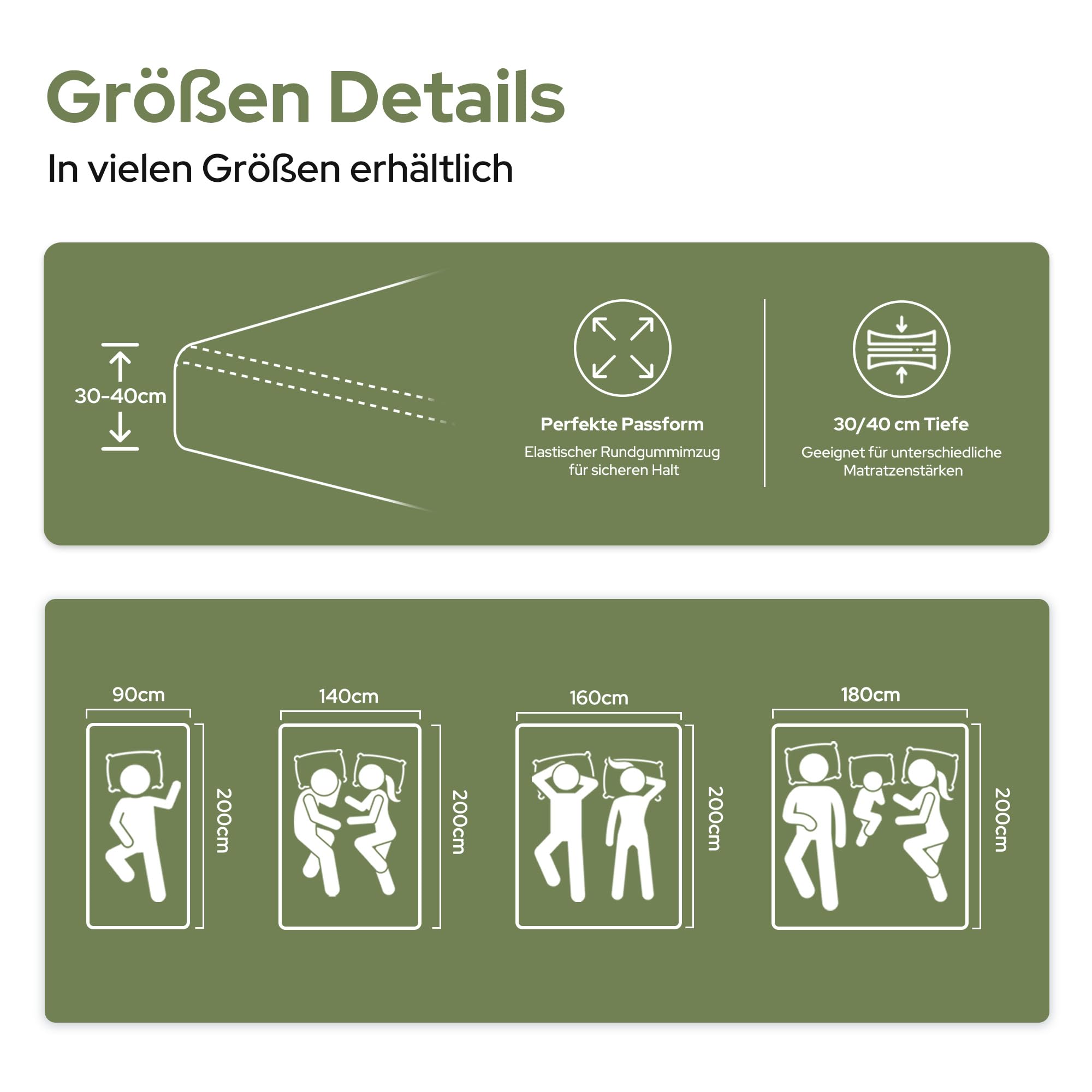 BEDLORE Matratzen Topper 140x200cm mit H2, Atmungsaktiv & Weich, Grau | Dual-Layer-Design, Schlafqualität Verbessern, 40 % Bambusfaser, 30cm Tiefe Taschen, OEKO-TEX, Waschbar 40–60°C