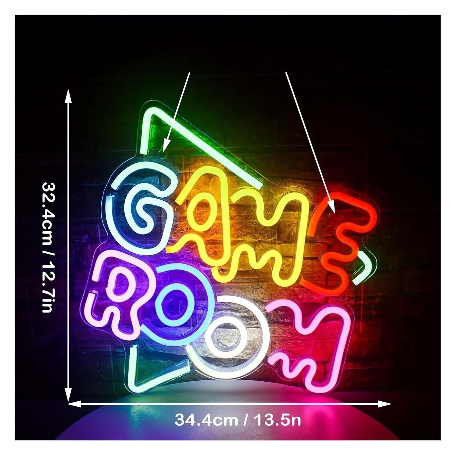 Generico Sala giochi per insegna al neon, luce alimentata dal per vivo per la parete della camera da letto, studio, sala