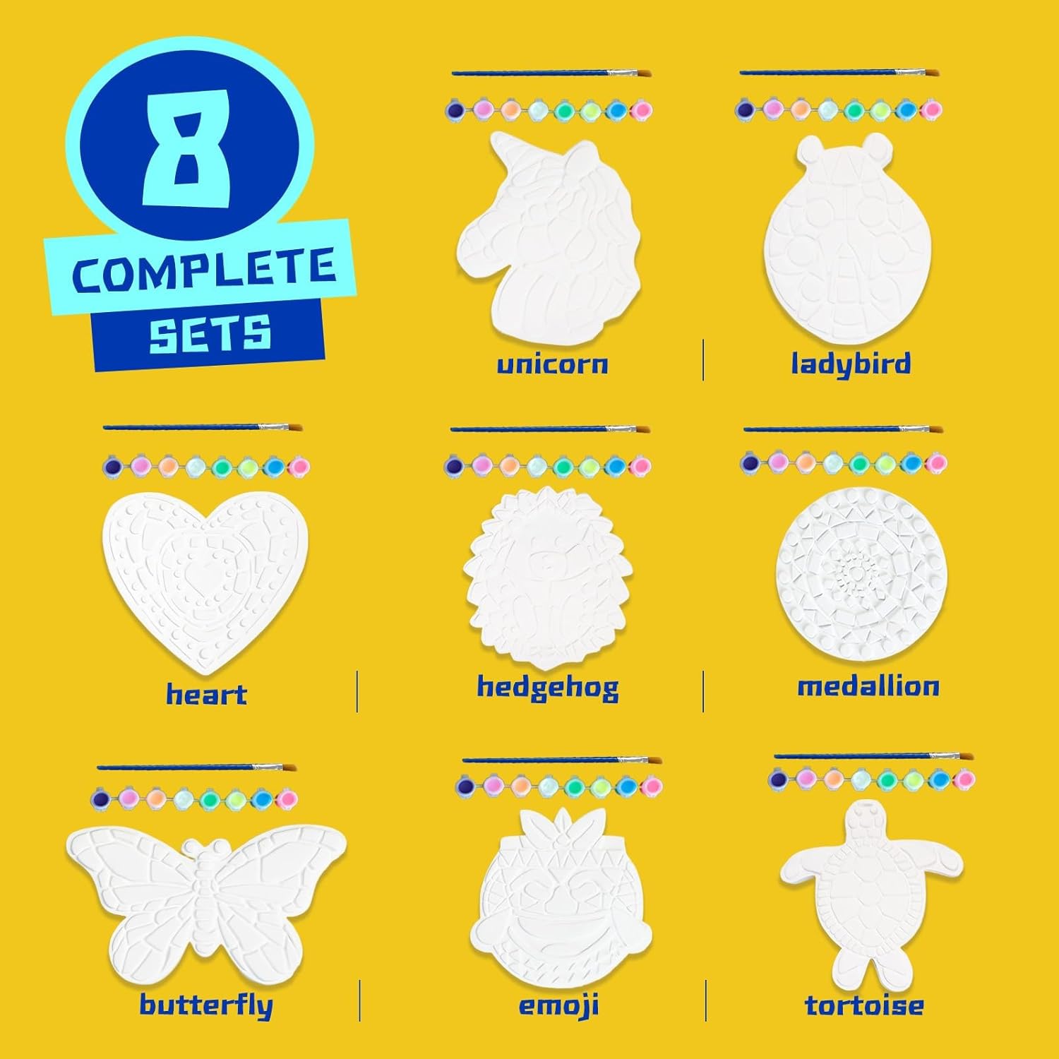 EggSun 8Pcs Stepping Stones Painting Crafts Kit for Kids 4 8 6, DIY Garden Stones Outdoor Paint Your Own Ceramic Unicorn Arts and Crafts for Boys Girls Ages 4 7 9 10 12 Birthday Gifts - Image 4