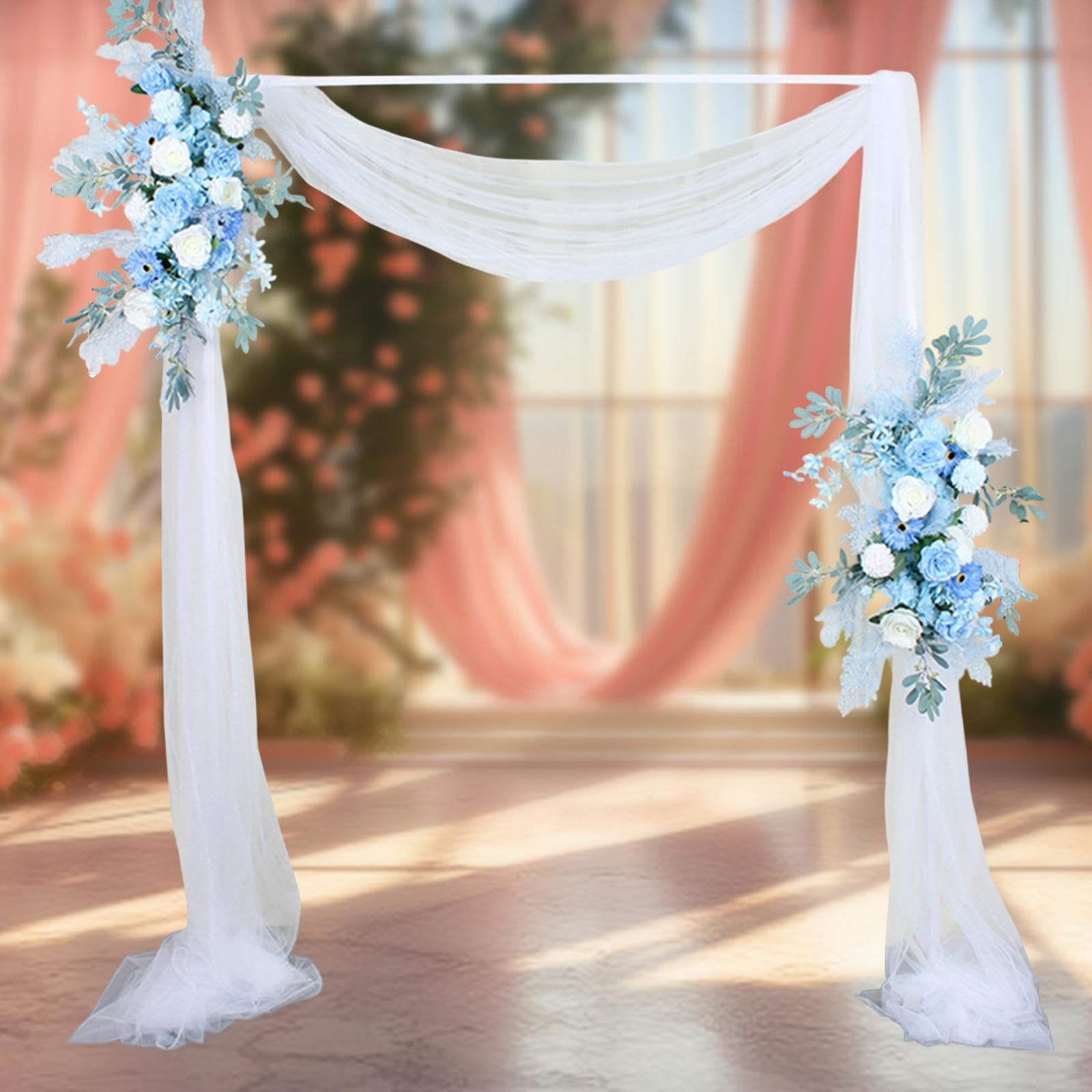 Arco Cerimonia Struttura Arco Metallo Supporto per Decorazione Feste Arco per Cerimonia Versatilità d'Uso Adatto per Matrimonio Festa di Compleanno, Argento