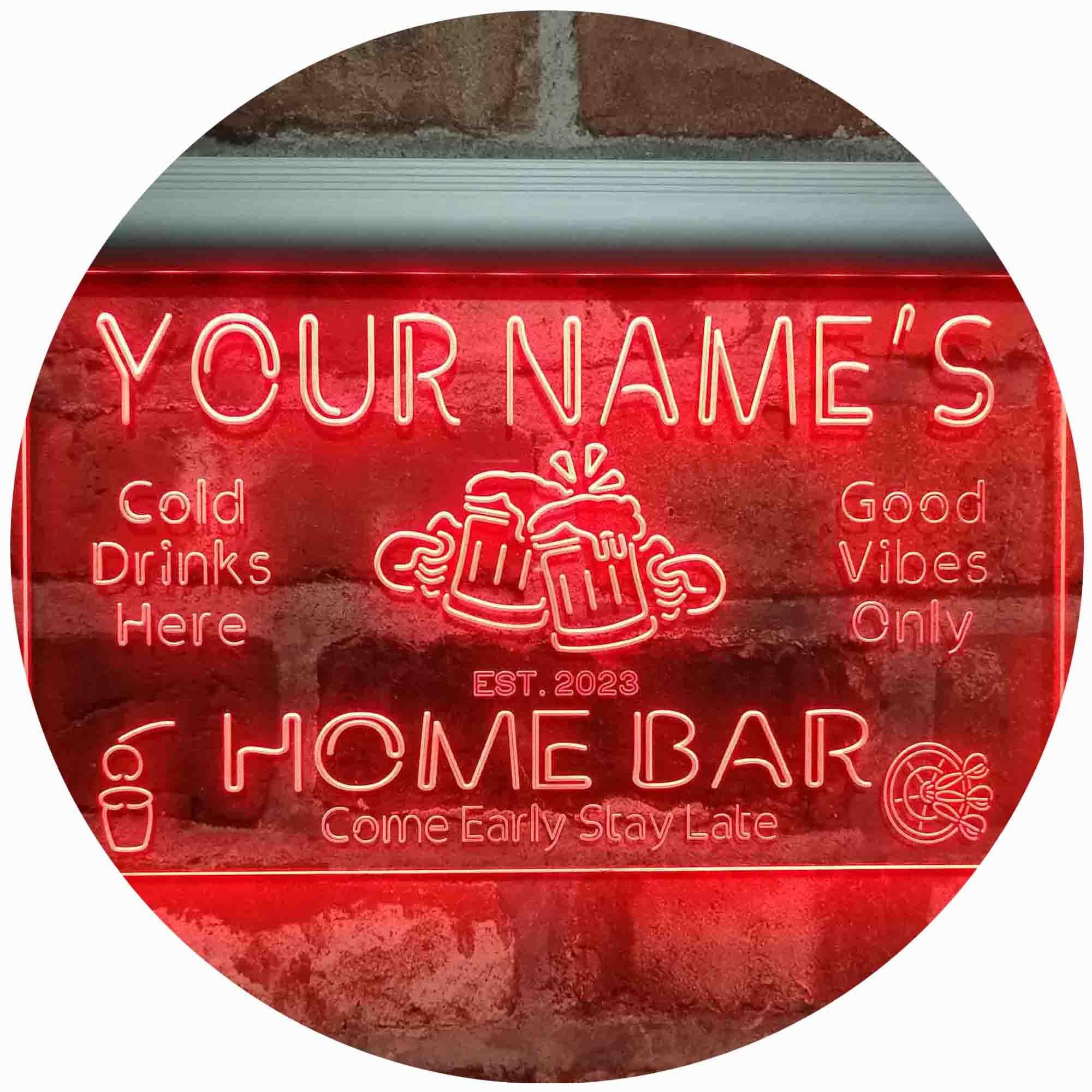 ADVPRO Personalized Your Name Custom Home Bar Beer Established Year Single Color LED Neon Sign 16 x 12 Inches st4s43-p11-tm-r — image 1
