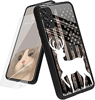 Vista 146 de Funda para Samsung Galaxy A12 5G con protector de pantalla, parte trasera de vidrio templado + TPU de silicona suave que absorbe los golpes