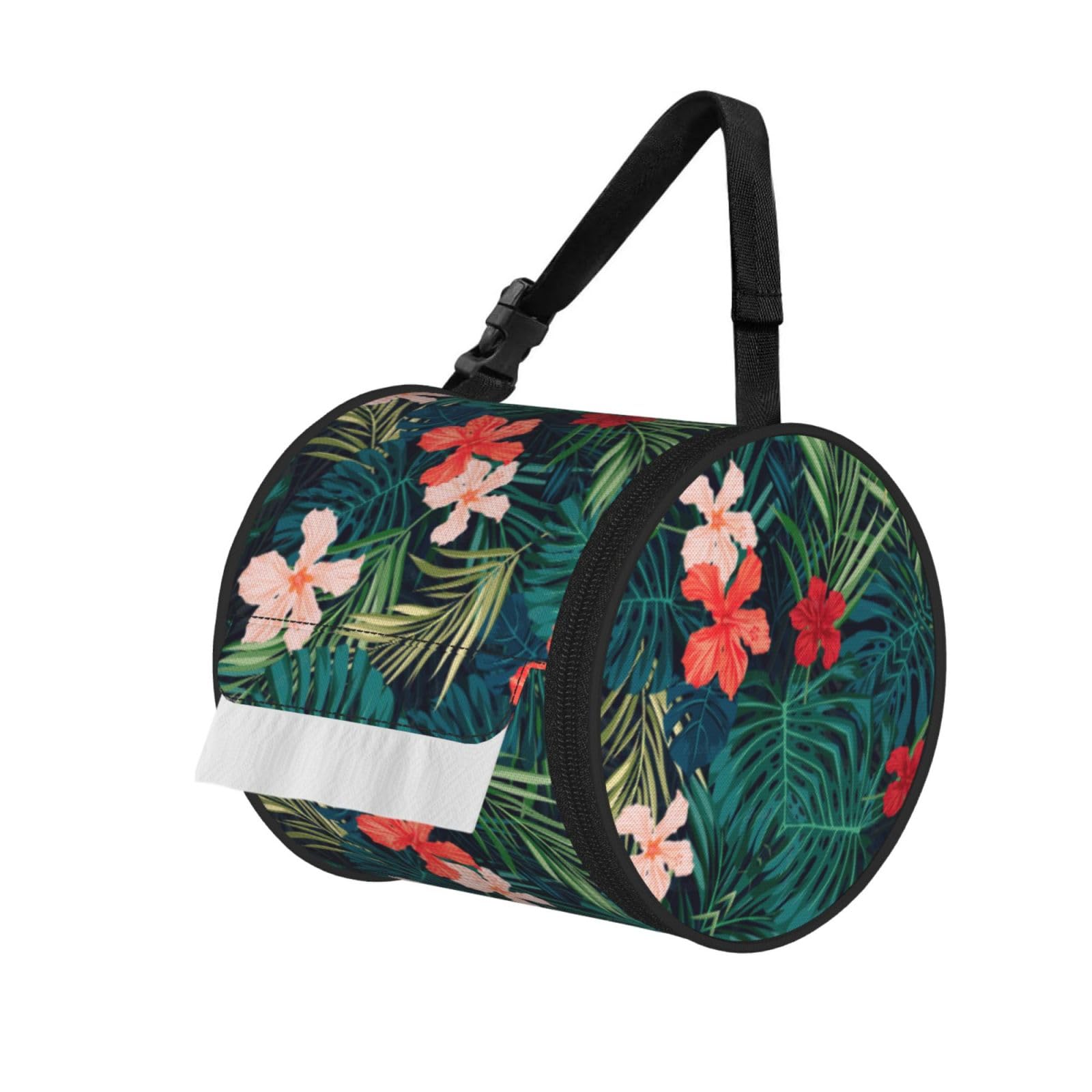 summer hawaiian Printed Pet-Proof Toilet Roll Bag, Durable Oxford Cloth with Handle for Travel Tent Kitchen
