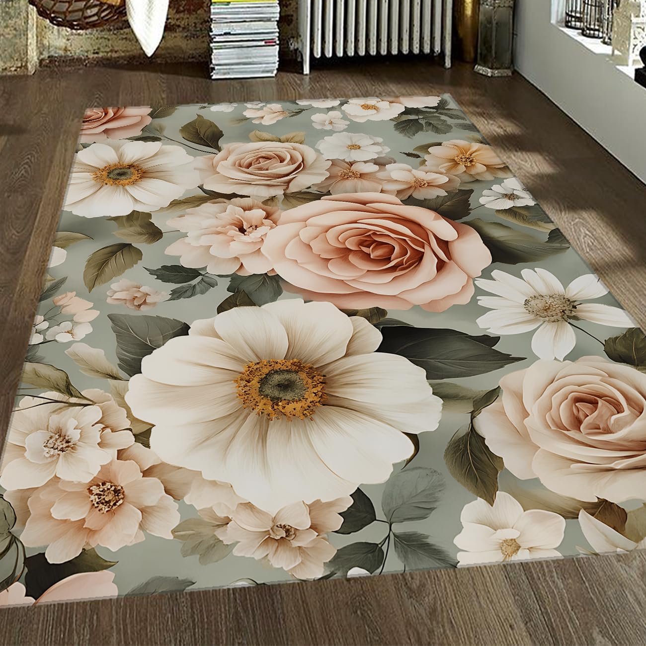 Tapis botanique imprimé 160x200 pour une entrée et chambre chaleureuse