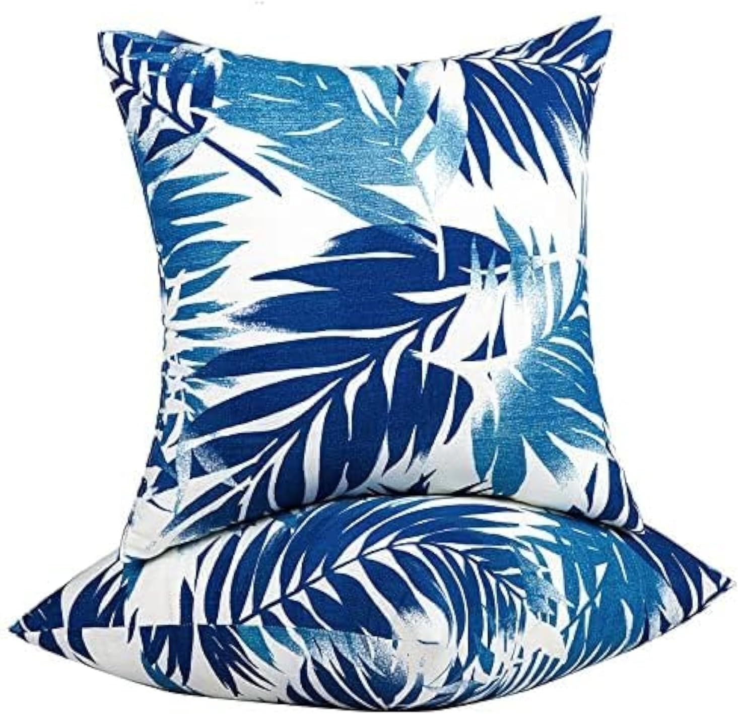 outdoor throw pillows - decorative pillows with insert included set of 2 outdoor pillows for patio furniture 18x18 inch blue palm 18×18 inch