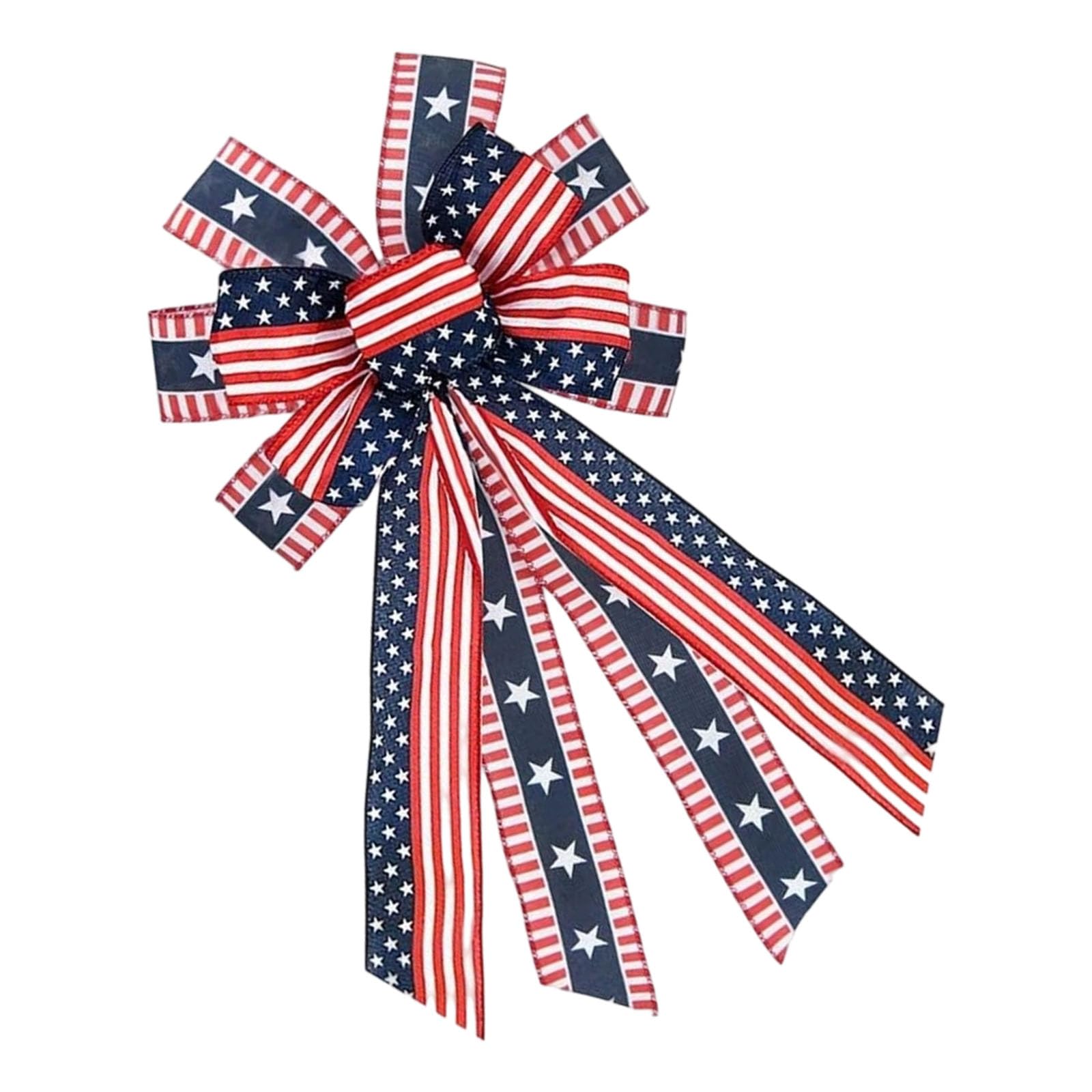 Nucelit Handcrafted Independence Day Ribbon Bows for Patriotic Party Decorations Craft Supplies Celebration Event Independence Day Ribbon Bows