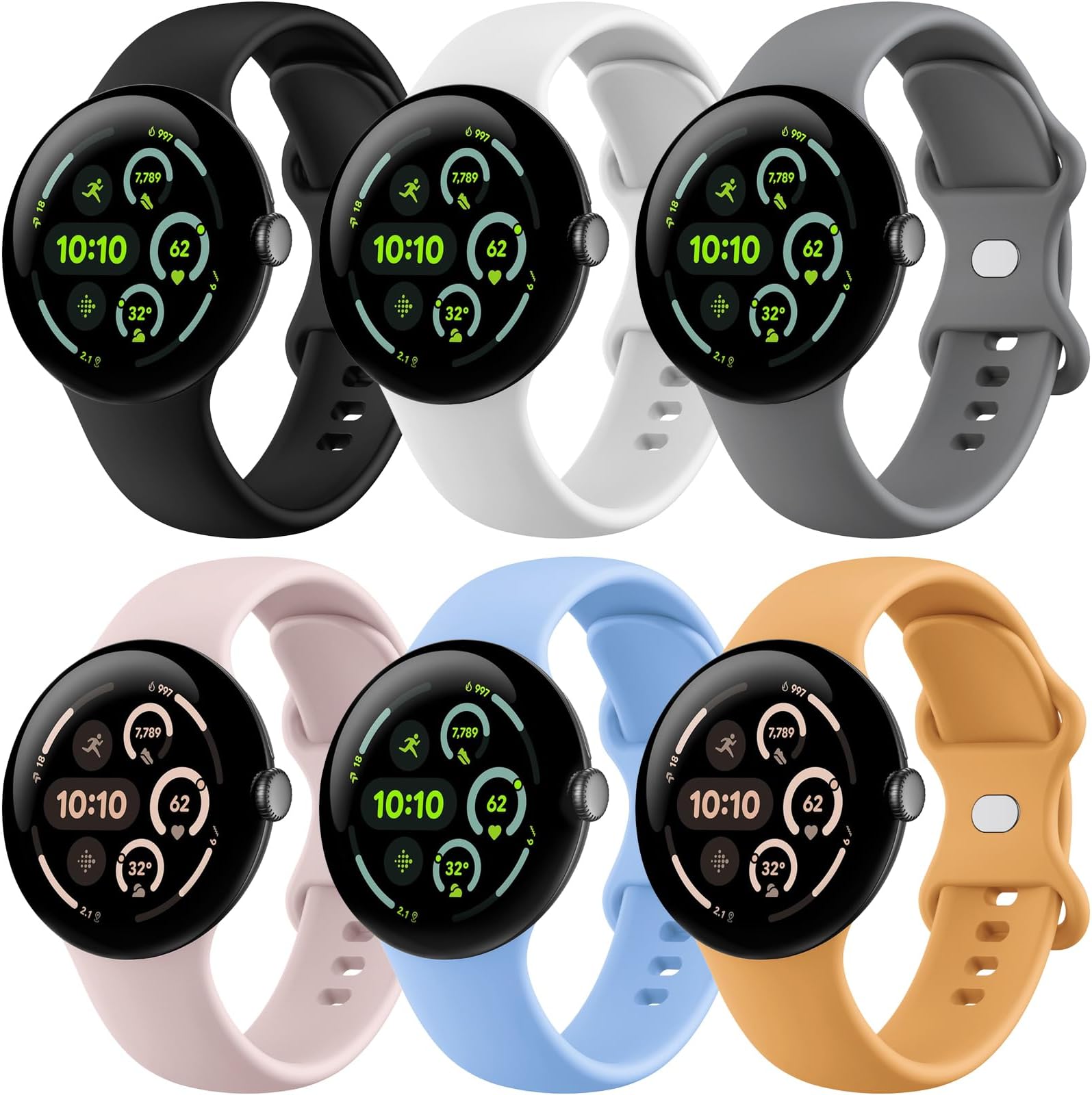 Band Compatible with Google Pixel Watch 3/4 (45mm), Soft Silicone Sport Replacement Straps Bracelet for Google Pixel Watch 45mm