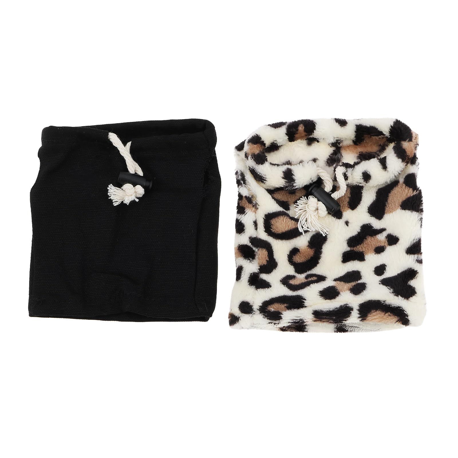 Briny River 2pcs Bearded Dragon Lizard Clothes Sweater Jacket, Leopard and Black, Multicoloured