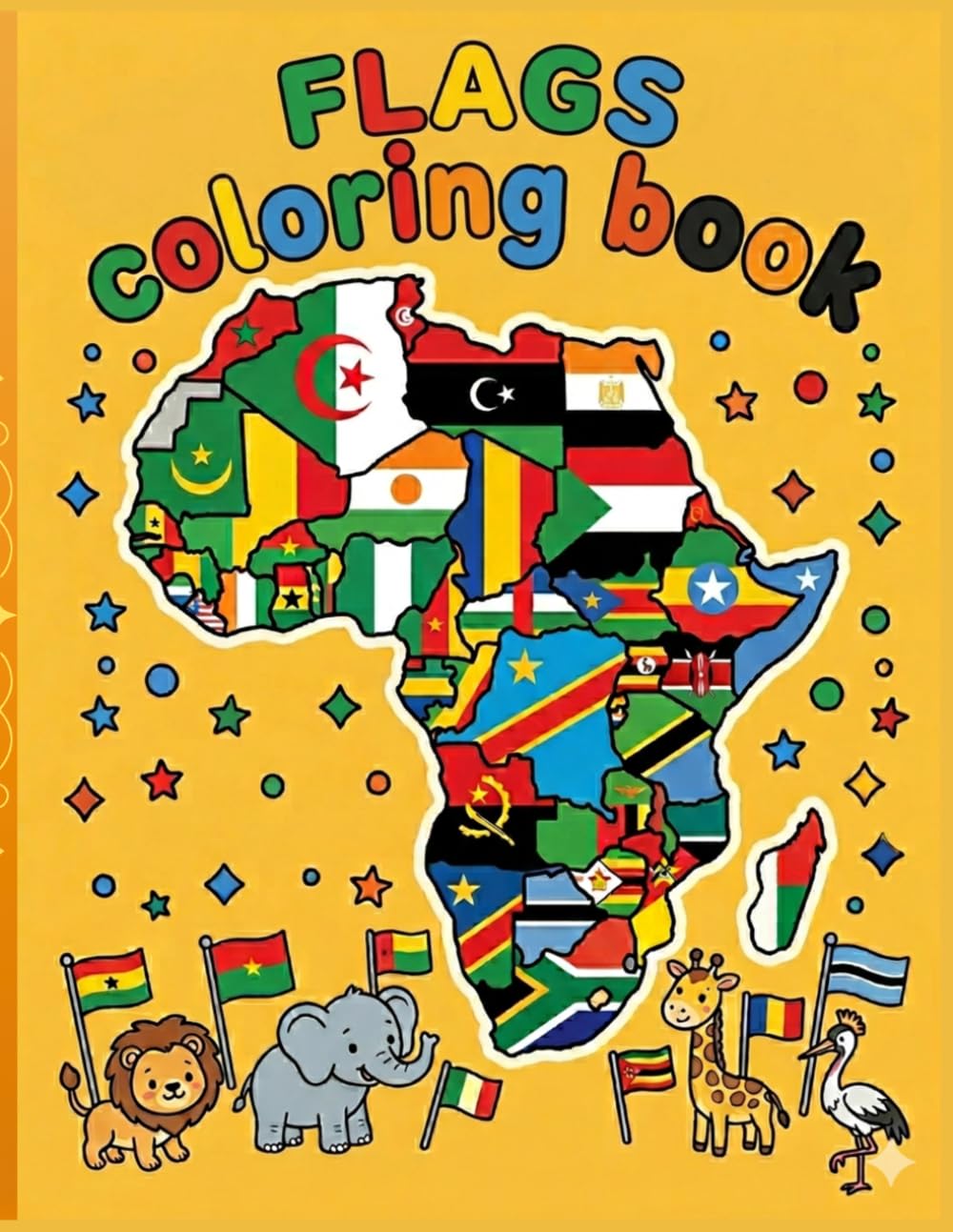 African Flag Adventure: Coloring Book for Kids: Color the Flags, Learn the Country Names, and Explore Africa! A Fun and Creative Activity Book for ... / Gift for Vacations, Holidays and Free Times