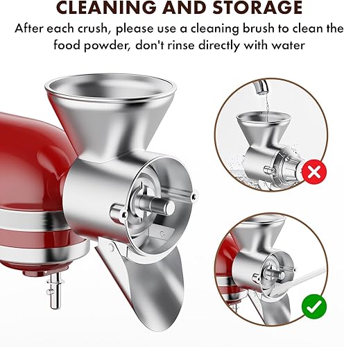 Vista 5 de Accesorio de molino de grano de metal para batidora de pie KitchenAid, molinillo de harina para accesorios y accesorios de ayuda de cocina, apto