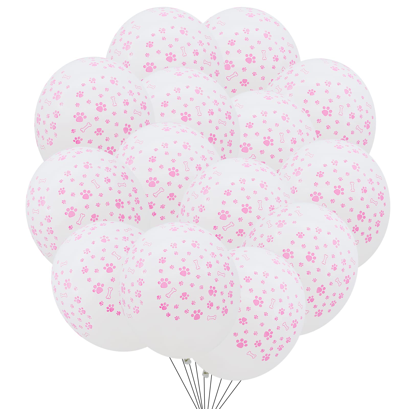 HHLCWA 50 Pcs Puppy Print Balloons, 12 inch Latex Paw Print Balloons for Kids Birthday Party, Weddings, Birthdays, Party Decorations Supplies