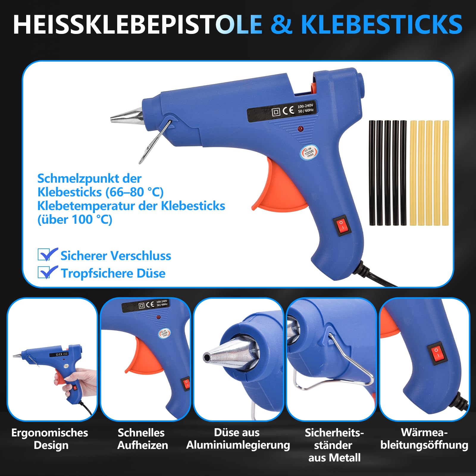 Auto Dellen Reparaturset 119Pcs - Auto Reparatur Ausbeulwerkzeug Lackfreies Dent Reparatur Puller Kit Karosserie Beulen Ausbeulwerkzeugset für Hagelschaden Fahrzeug Dellen