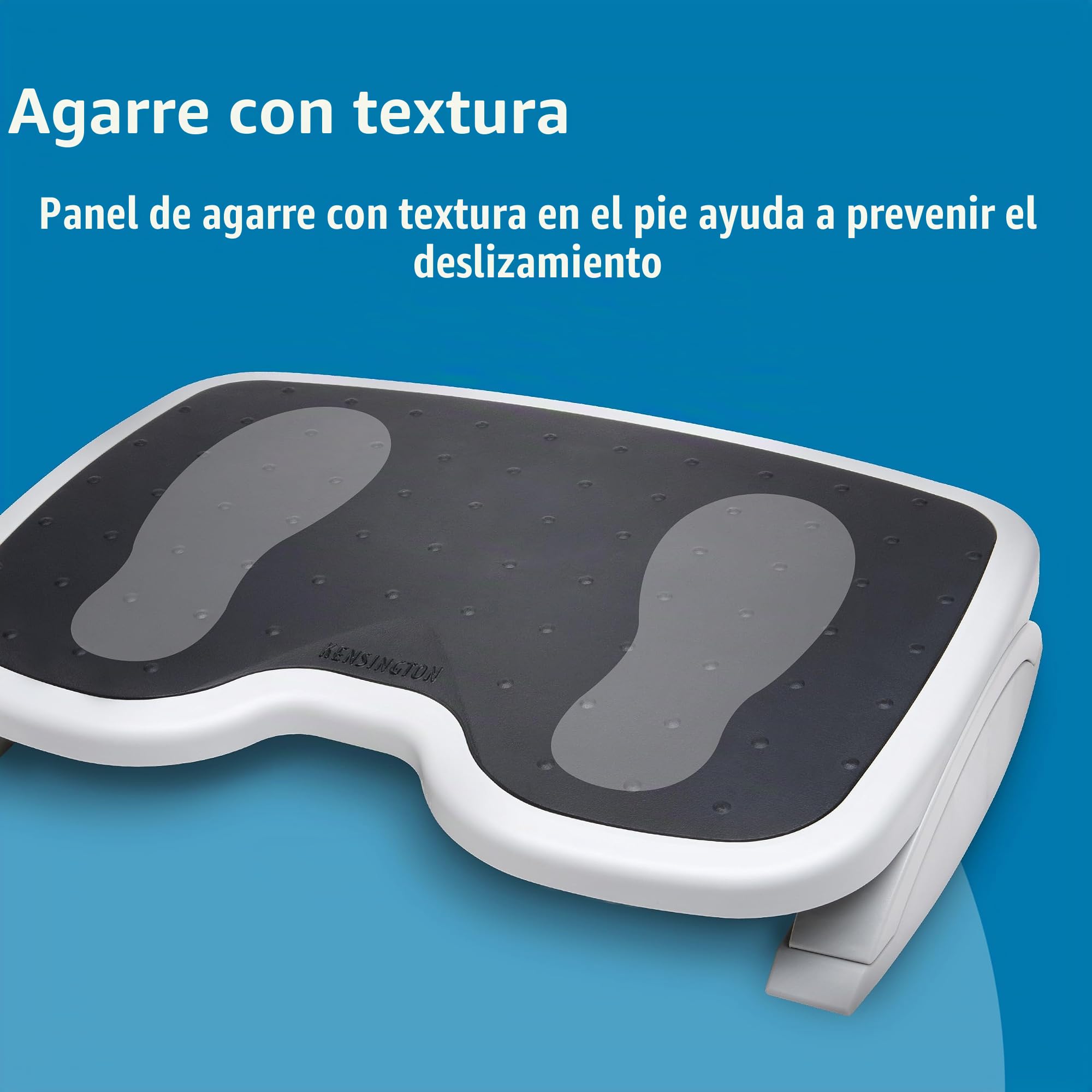 Kensington 56145 - Reposapiés SoleMate para Debajo del Escritorio, Ergonómico Ajustable, Reposapiés con 6 Niveles de Inclinación para Oficina y Hogar, Gris/Negro