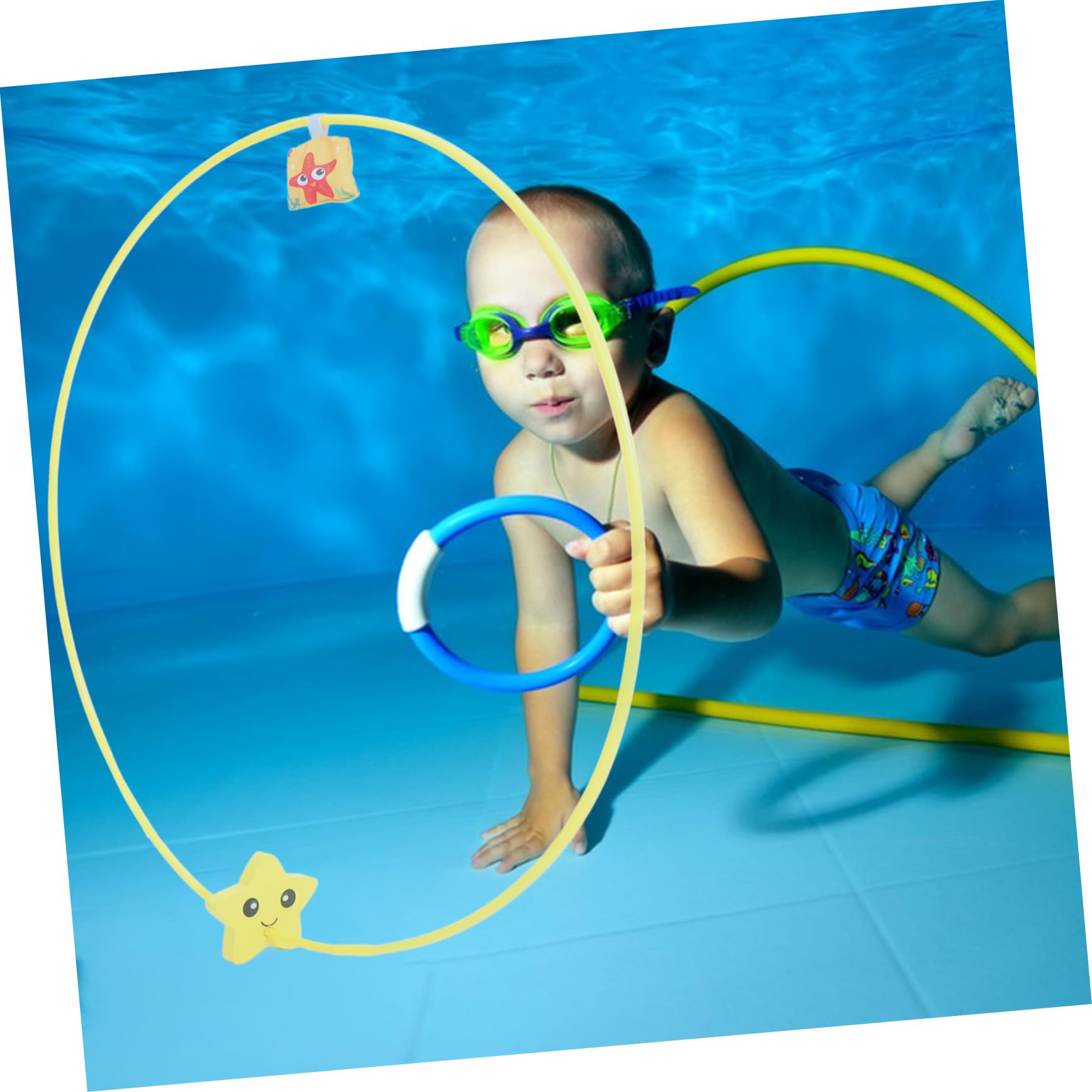 HANABASS Anneaux de Plongée Jouets de Piscine Lot de 3 pour Piscine Améliorent Les Compétences de Natation en ABS et Nylon pour Garçon et Filles pour Jeux de Plongée et Fêtes