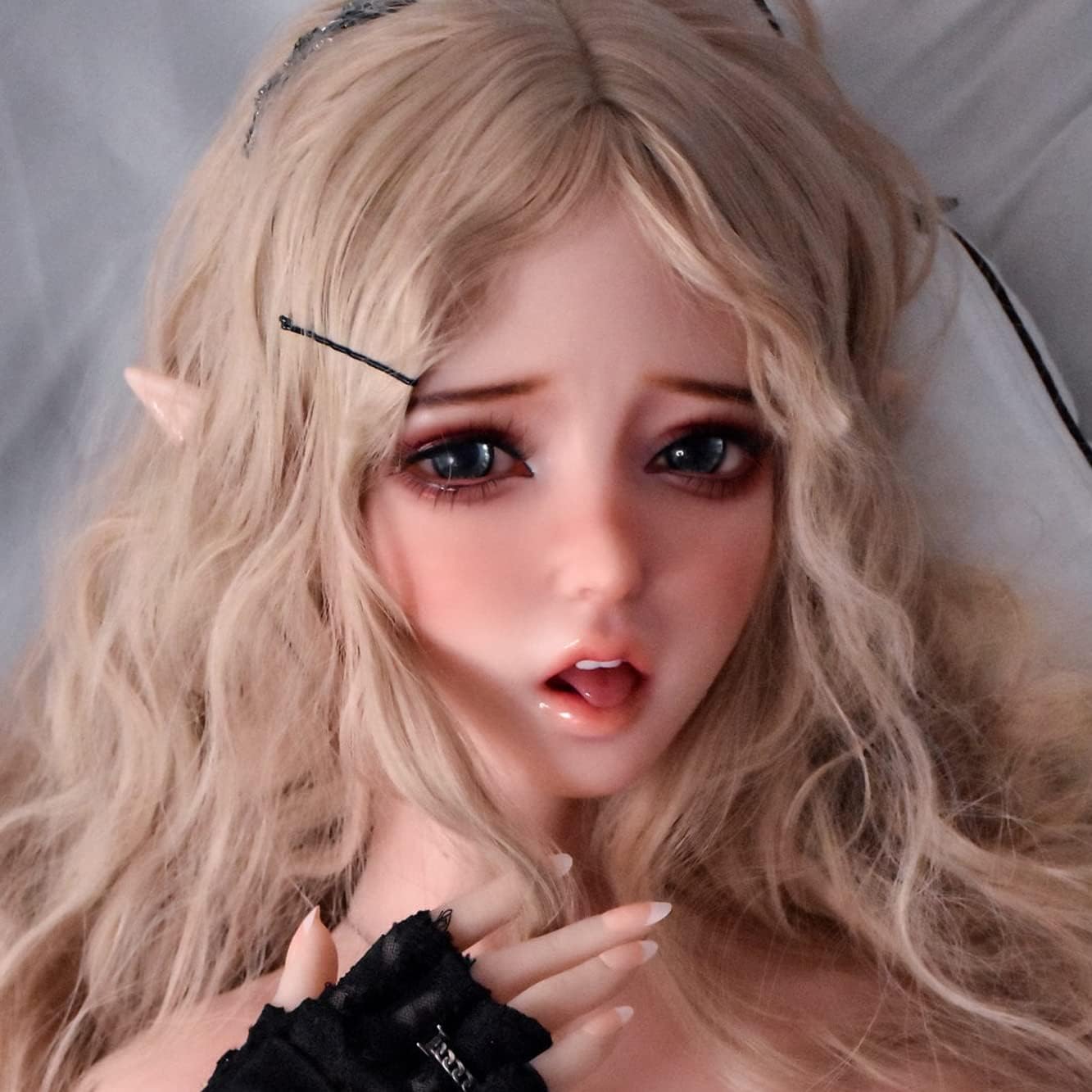 TPE Lifelike Sex Doll Head Male Sex Toy for Men Full of Elasticity TPE Love Doll Soft Jelly-Gel Face Adult Sex Doll Head Built-in Texture Oral Channel 7LB(Only Head)