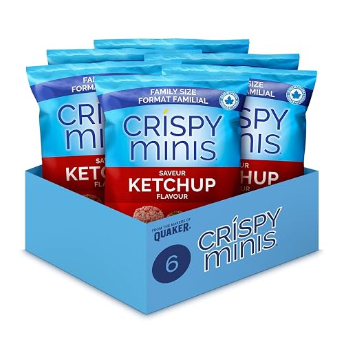 Crispy Minis Family Size Ketchup Brown Rice Cakes Multipack (6 bags x 215g) - Ketchup - 215 g (Pack of 6)