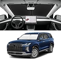 Vista 126 de Parasol de parabrisas de ajuste personalizado para Nissan Titan 2017-2024, bloquea los rayos UV y el calor, parasol de ventana delantera, fácil