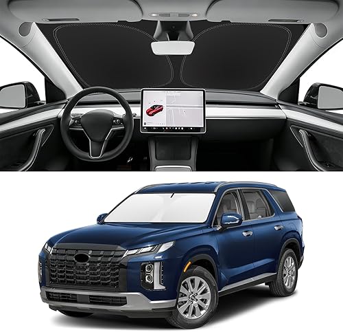 Miniatura 126 de Parasol de parabrisas de ajuste personalizado para Nissan Titan 2017-2024, bloquea los rayos UV y el calor, parasol de ventana delantera, fácil