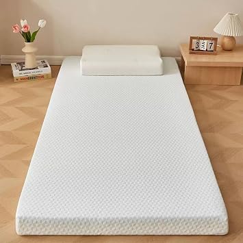 Mattress,10cm Memory Foam Mattress,Medium Firm,Rollable for Storage,Relieves Back Pain,Suitable for Bedrooms, Dormitory Bunk Beds,and Guesthouses,Includes 1 PillowSize90x200cm