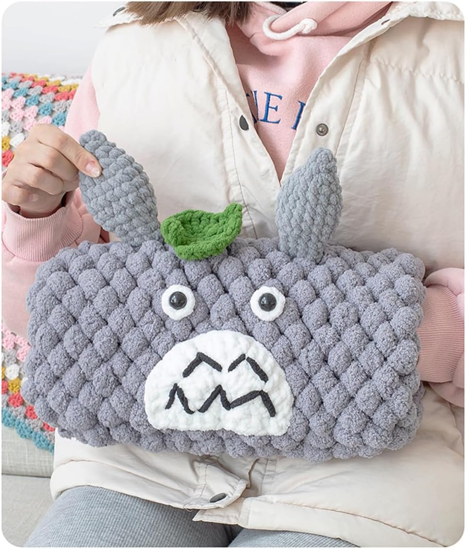 6 Balls Pomp-A-Doodle Yarn,100% Polyester Jelly Bean Small POM-POM Ball Yarn for Crochet Knitting Blanket Mat Pet Nest 600g (Fresh Gorgeous, L)