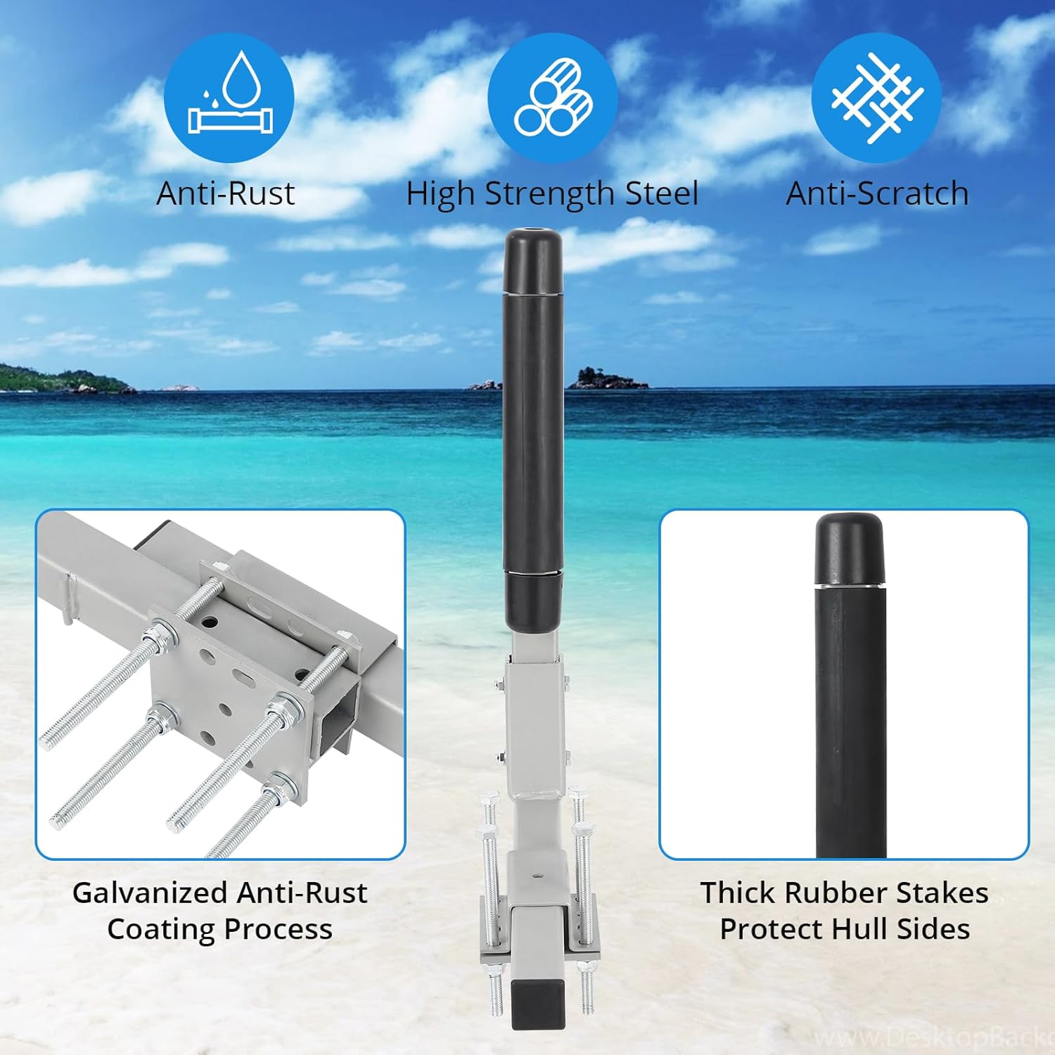 2PCS Rustproof Galvanized Steel Trailer Guide, 20.5" Adjustable Design Trailer Guide Poles, Heavy Duty Roller Guide-On System,for Ski Boat, Fishing Boat