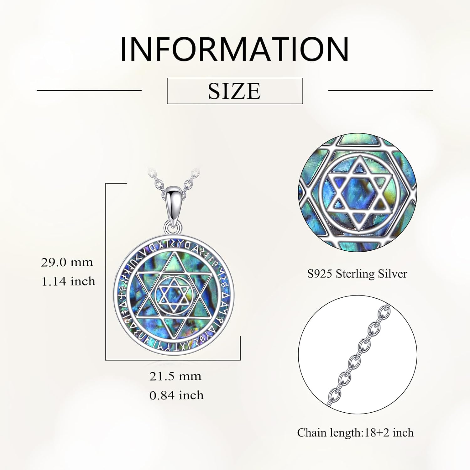 Hexagram Six Pointed Star Necklace S925 Sterling Silver Protection Amulet Talisman Pendant Jewelry Gifts for Men Women - Image 4