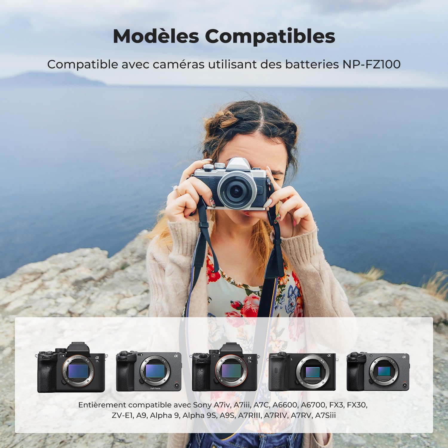 K&F CONCEPT 2 NP-FZ100 Batteries 2600mAh Grande Capacité Charge Directe