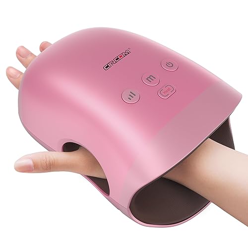 CINCOM Hand Massager - Cordless Hand Massager with Heat and Compression for Arthritis and Carpal Tunnel, Gifts for Women(Rose) - Rose