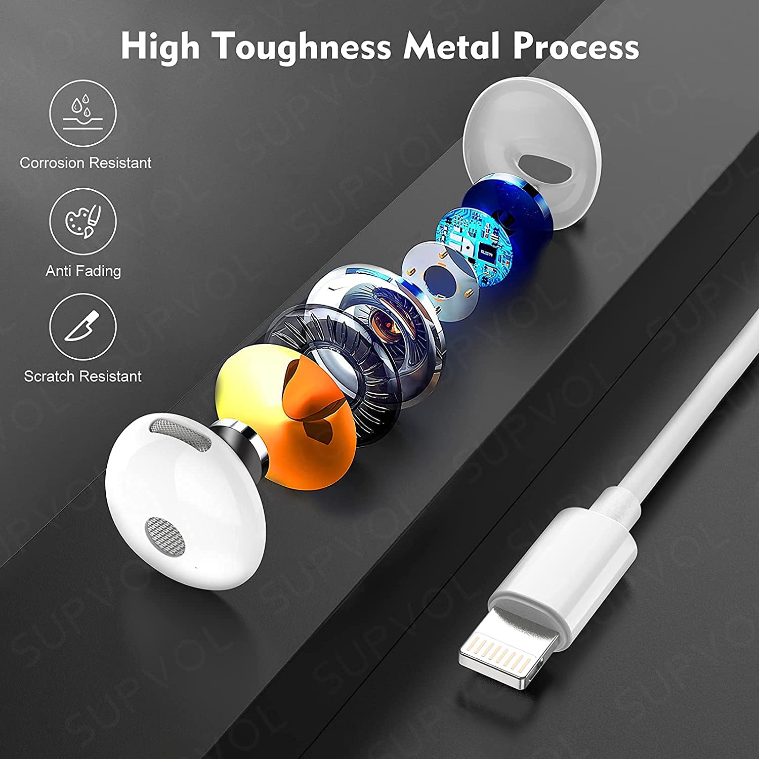 Earbuds for iPhone Headphones Wired Earpohnes with Built-in Remote to Control Music, Phone Calls, and Volume Compatible with iPhone 14 13 12 11 Pro Max XS XR X 8 7 6 — view 4