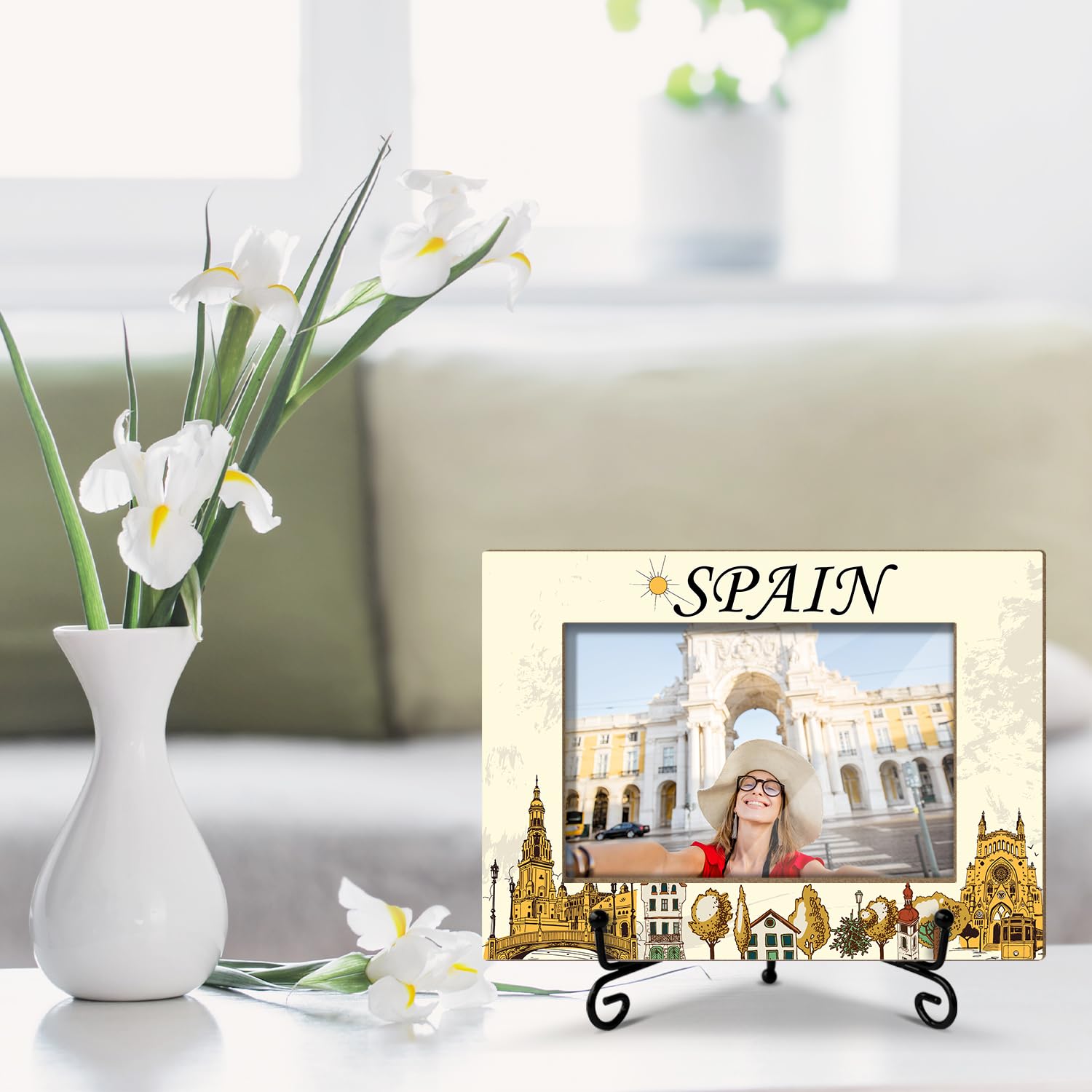 Amazon.co.jp: BSNZZIO スペイン トラベル フォトフレーム 木製写真