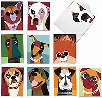 Vista 9 de The Best Card Company - 10 tarjetas de felicitación para perros en blanco para todas las ocasiones (4 x 5.12 pulgadas) - Perros de ojos de lectura