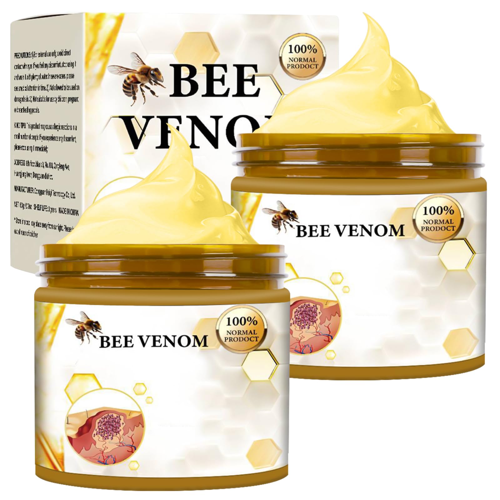 Bee Venom Cream, New Professional Bee Venom Repair Cream, Hydrating Moisturizing CreamSuitable for all skin types in men and women?2Pc?