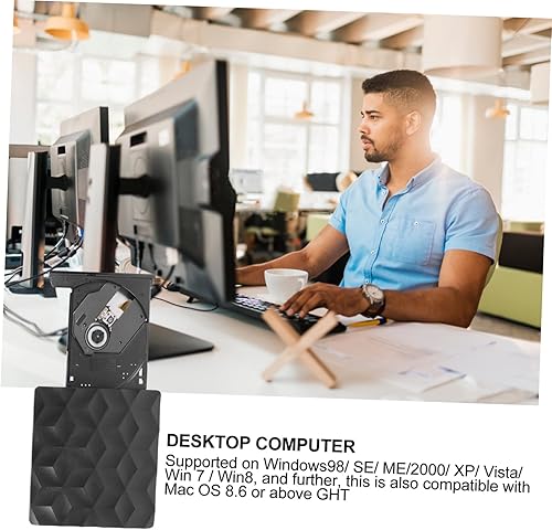 Miniatura 3 de HOMSFOU Burner Kids Soundboard Unidad externa para portátil Bluray Players Type C CD Driver USB Drive CD Drive lector Slim Laptop Pearl Botones ROM