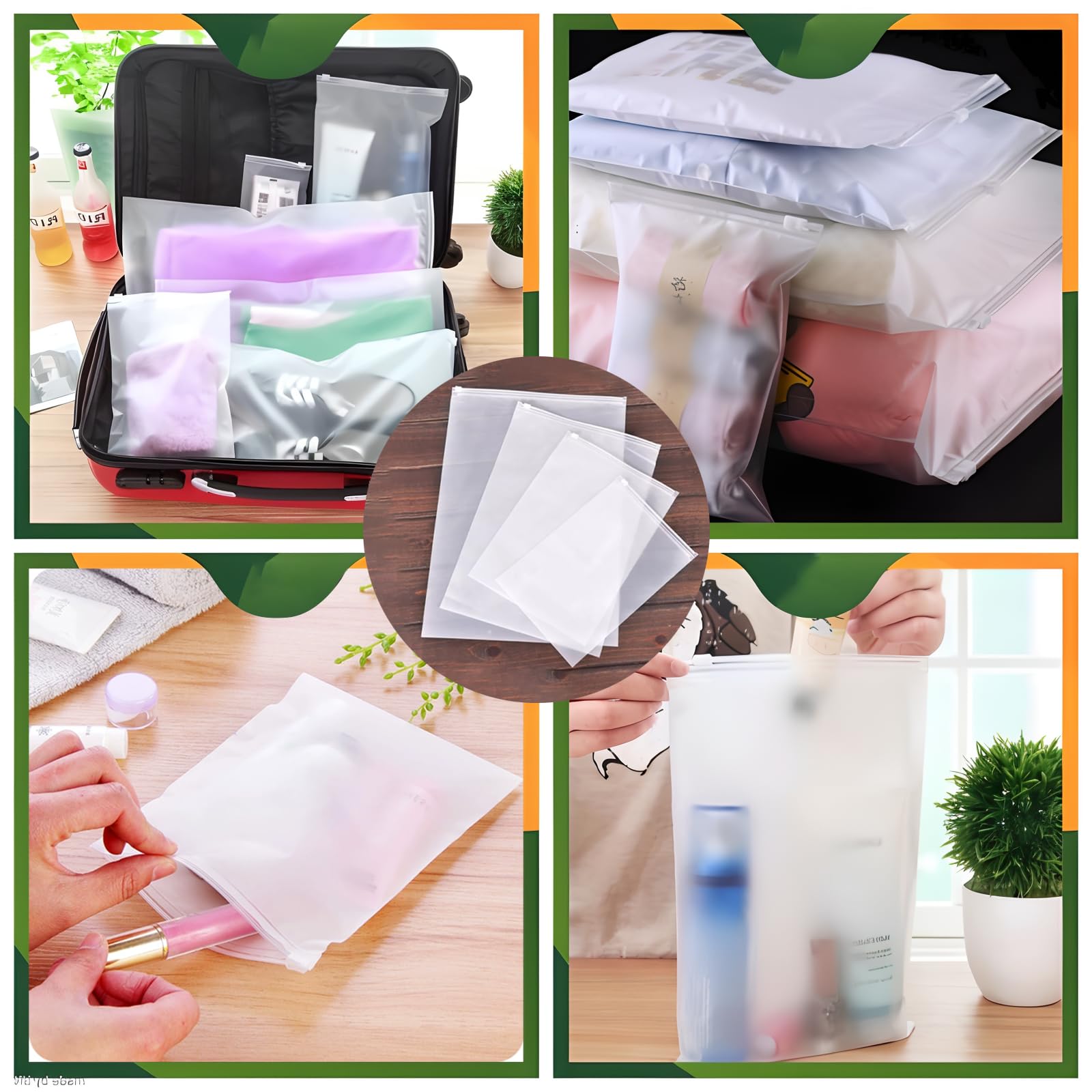 Set 30 Sacchetti Viaggio Con Zip - 5 Taglie Con Etichette Per Organizzare Vestiti E Accessori - Foto 7