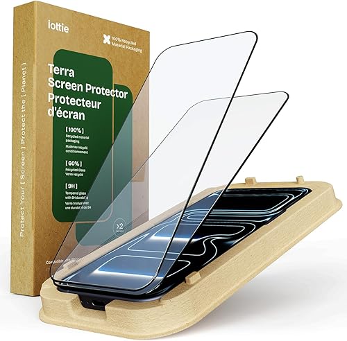 Miniatura 11 de iOttie Terra - Protector de pantalla de vidrio templado para iPhone 16 Pro, grado militar, dureza 9H, inastillable, resistente a los arañazos,