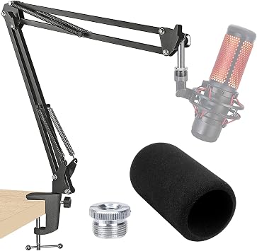 SUNMON Quadcast Mic Stand with Windscreen For HyperX Quadcast Microphone