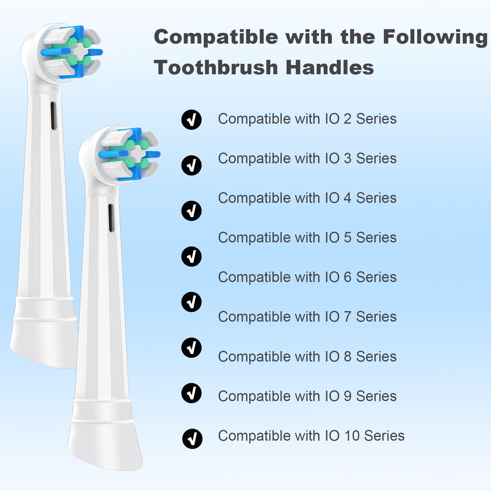 10 Pack IO Replacement Brush Heads Compatible with Oral B iO 2/3/4/5/6/7/8/9/10/Deep Clean Series Electric Toothbrushes, Medium-Hard Bristles IO Toothbrush Head Compatible with Oral B (White) - 3